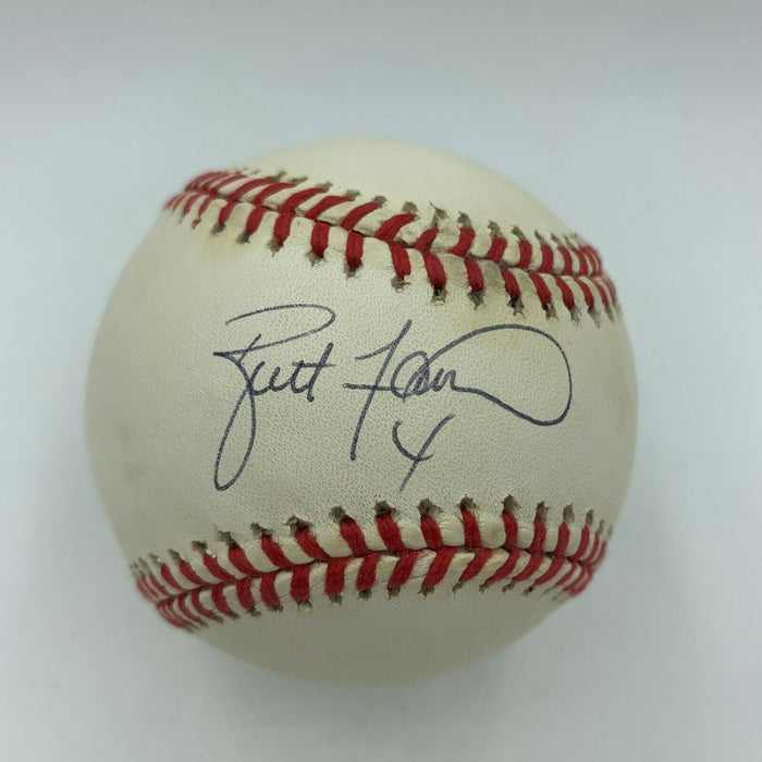 Rare Brett Favre #4 Rookie Era Signed Official National league Baseball PSA DNA