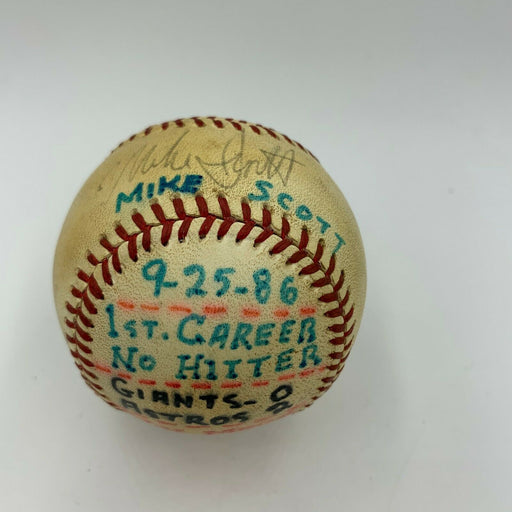 Mike Scott No Hitter Signed Game Used Inscribed Baseball 9-25-1986 With JSA COA