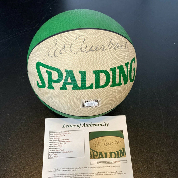 Red Auerbach Signed Autographed Full Size Boston Celtics Basketball With JSA COA