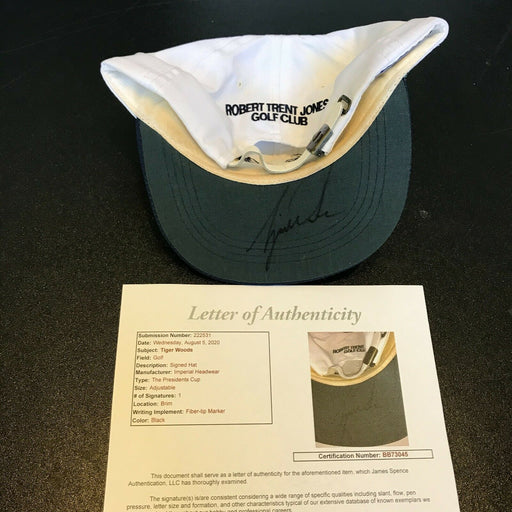 Tiger Woods Signed Autographed 1998 The Presidents Cup Hat Cap PGA With JSA COA