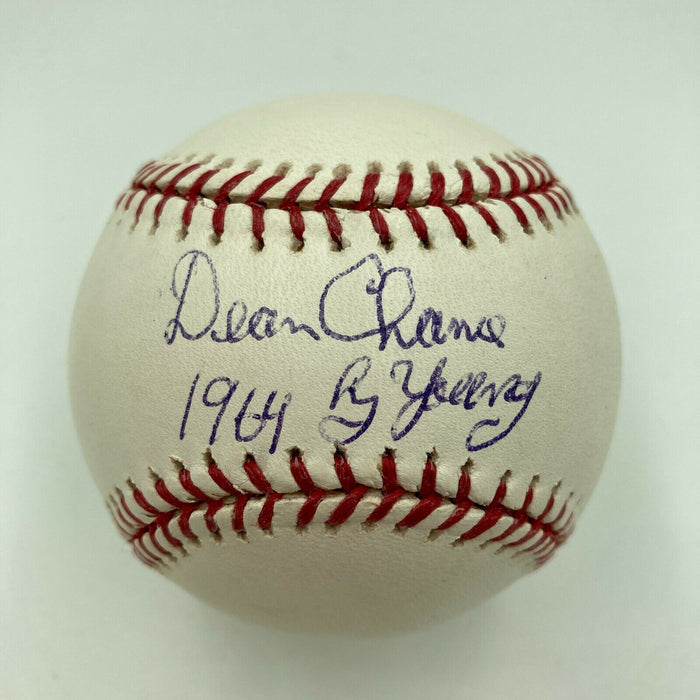 Dean Chance 1964 Cy Young Signed Major League Autographed Baseball JSA COA