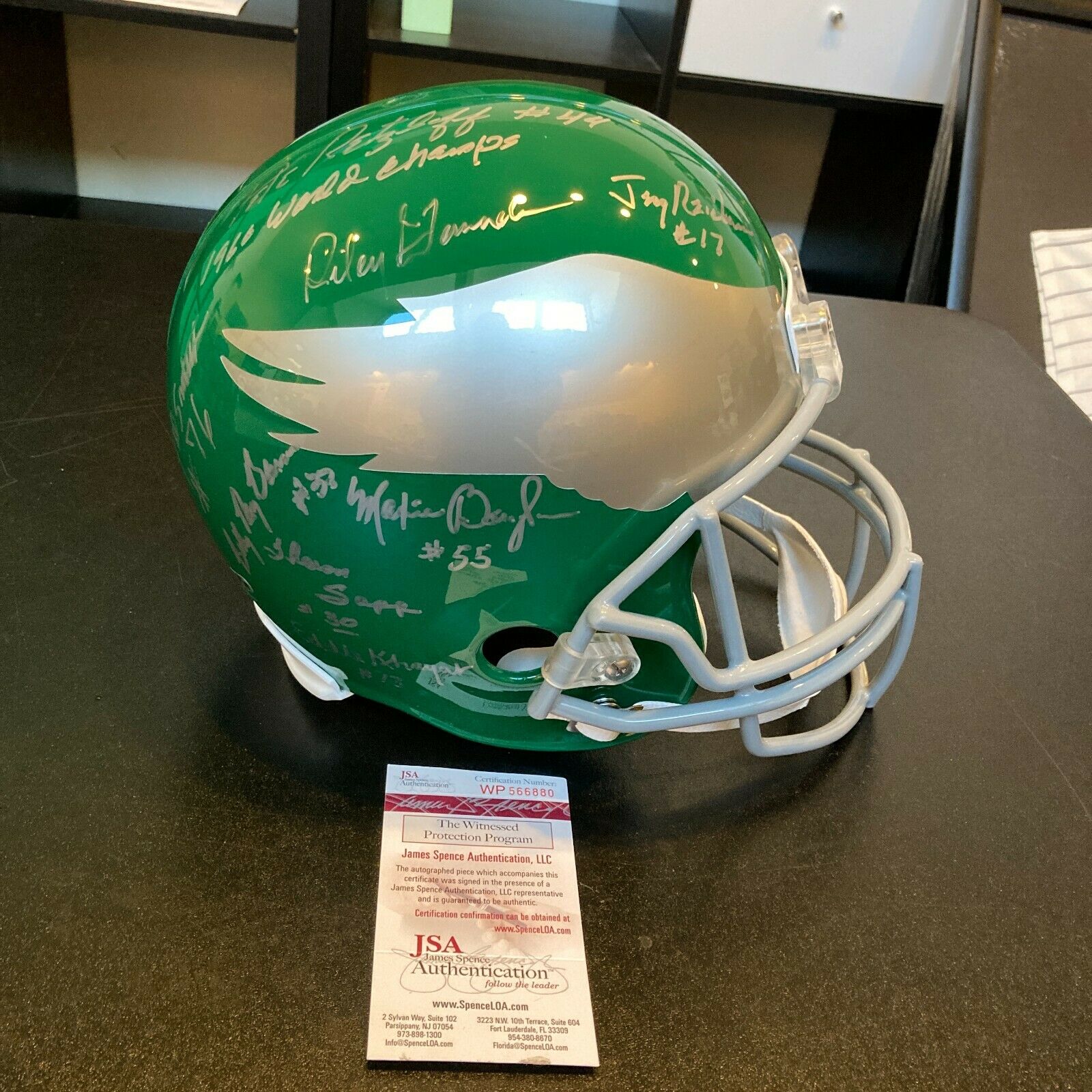 1960 Philadelphia Eagles Super Bowl Champs Team Signed Full Size Helme — Showpieces Sports 1960 Philadelphia Eagles Super Bowl Champs Team Signed Full Size Helme — Showpieces Sports