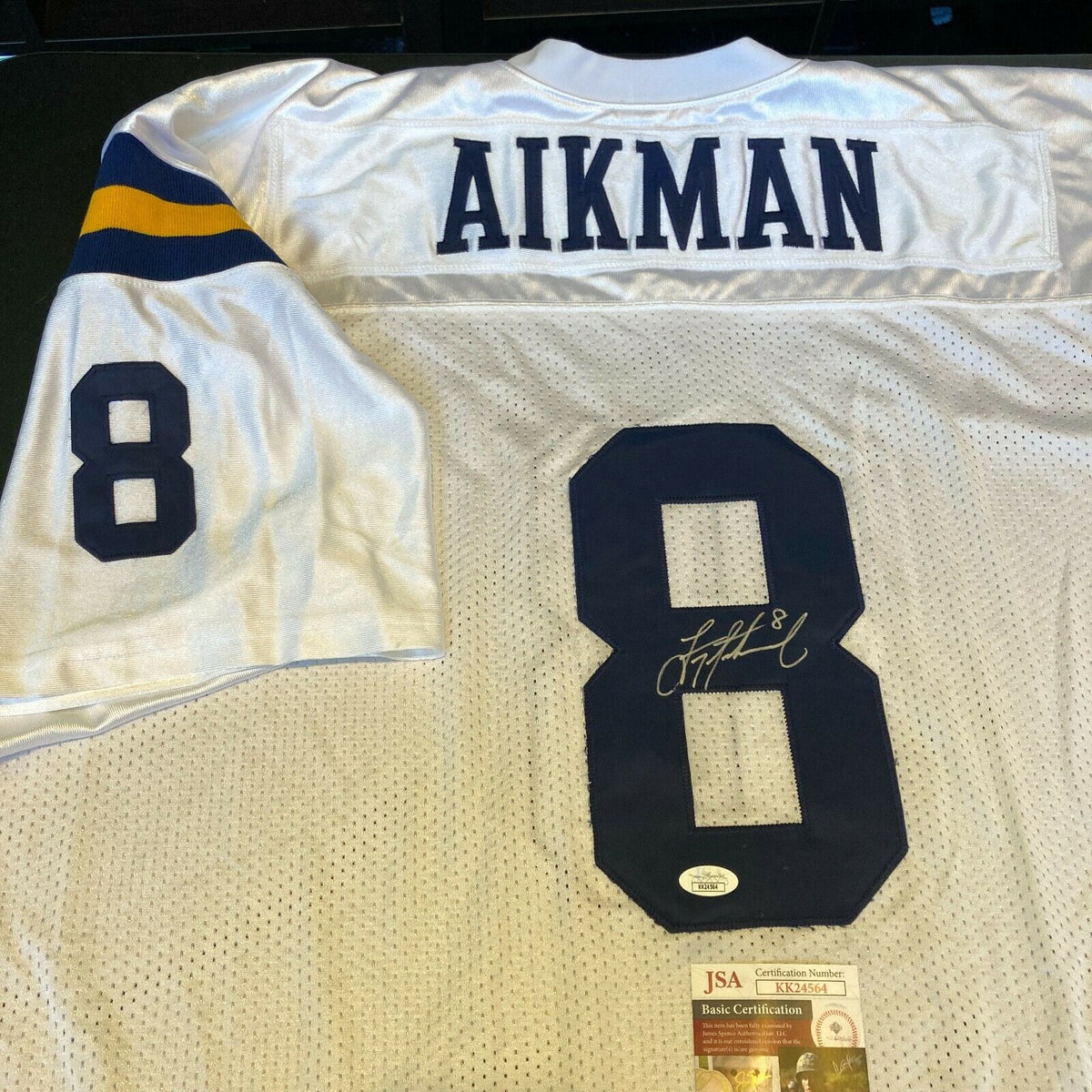 Troy Aikman Signed Autographed UCLA Bruins #8 Blue Jersey JSA