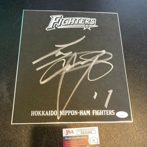 Shohei Ohtani Pre Rookie Signed Parchment Big Sig Nippon-Ham Fighters JSA COA