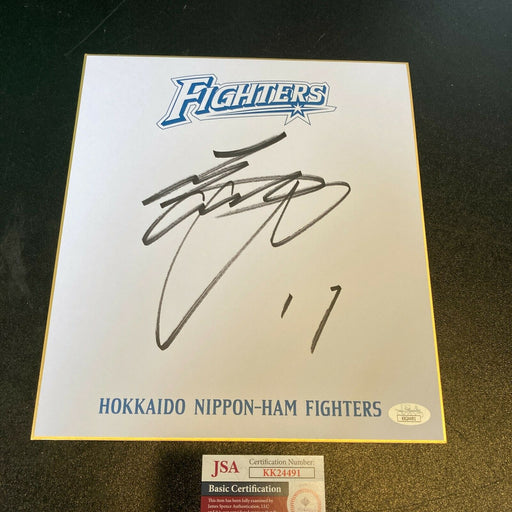 Shohei Ohtani Pre Rookie Signed Parchment Big Sig Nippon-Ham Fighters JSA COA