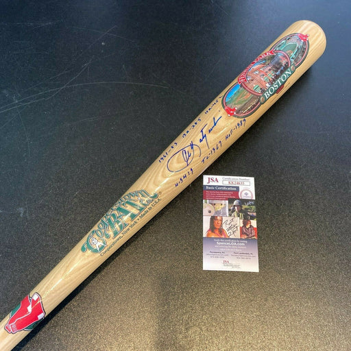 Beautiful Carl Yastrzemski Signed Heavily Inscribed STAT Cooperstown Bat JSA COA