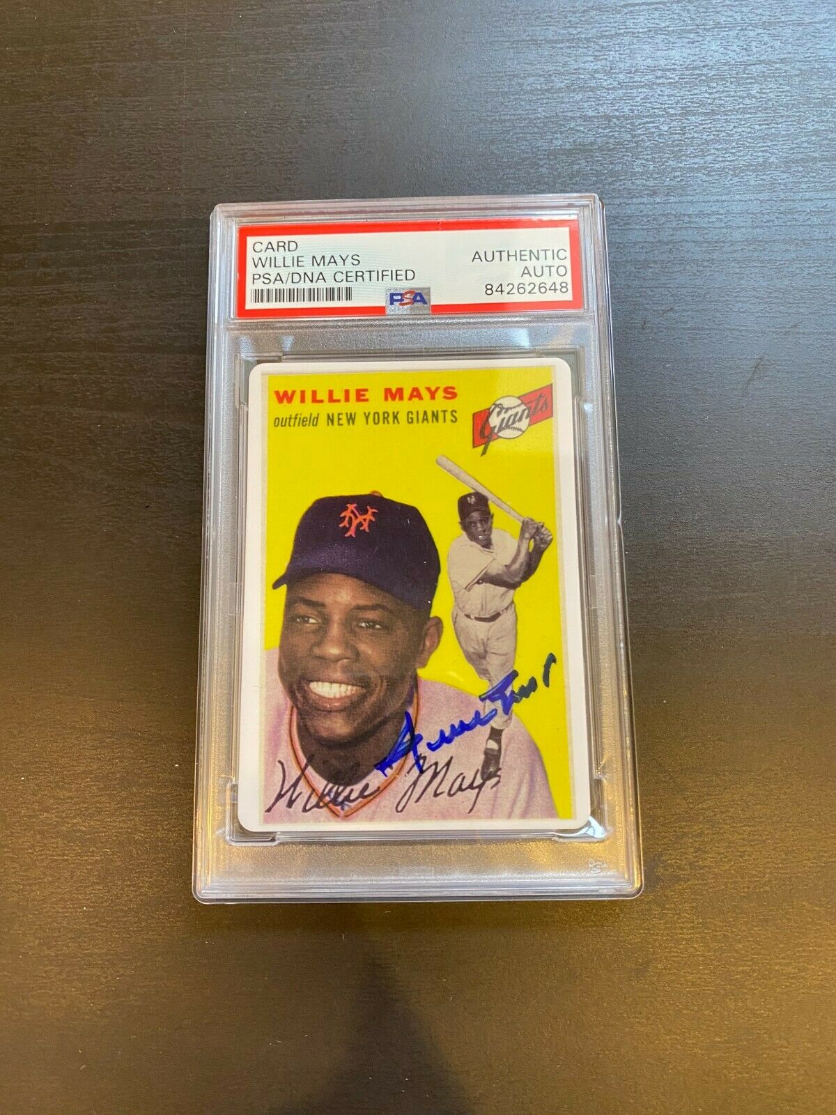 1954 Topps Willie Mays Signed Porcelain and Slabbed Porcelain card