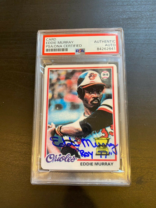1978 Topps Eddie Murray RC "ROY 1977" Signed Porcelain Baseball Card PSA DNA