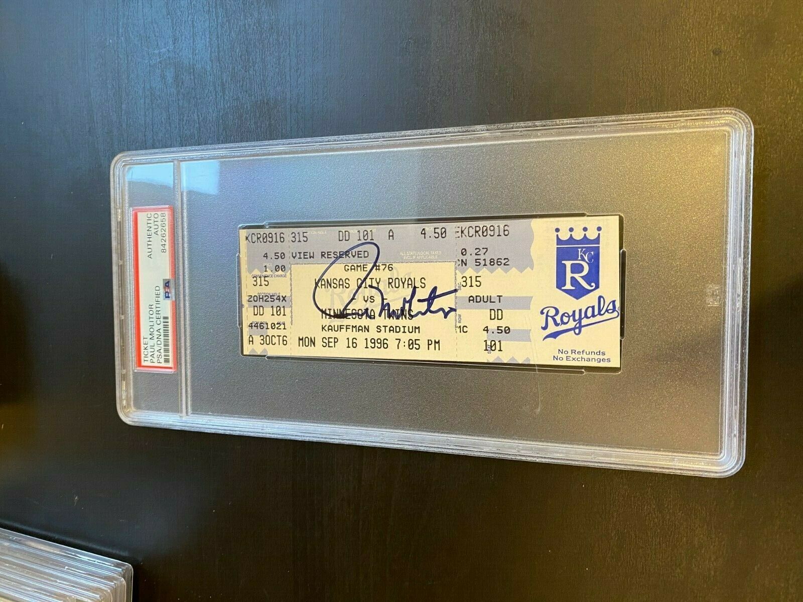 Rare Paul Molitor Signed 3,000 Hit Game Ticket 9-16-1996 PSA DNA Slabbed Auto
