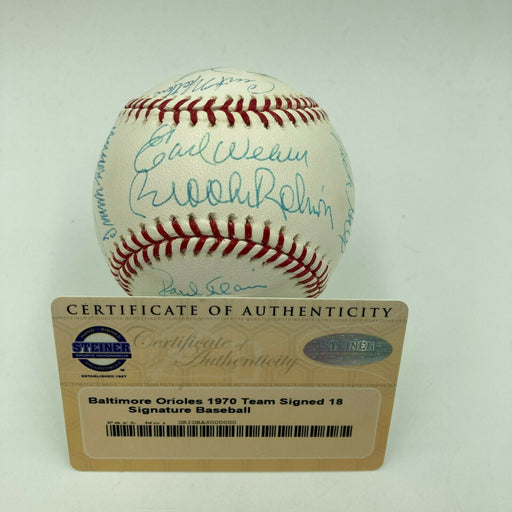 1970 Baltimore Orioles World Series Champs Team Signed Baseball Steiner COA