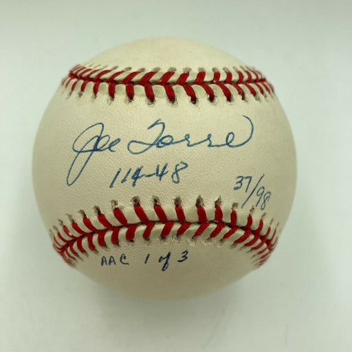 Joe Torre 1998 Season 114-48 Signed Inscribed Baseball JSA COA Limited 1 Of 3