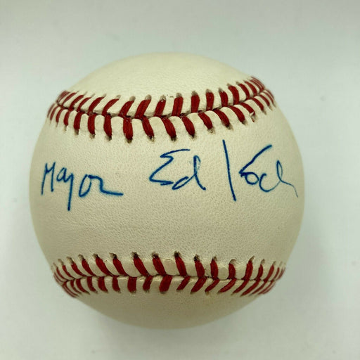 New York City Mayor Ed Koch Signed Autographed MLB Baseball JSA COA Dec 2013