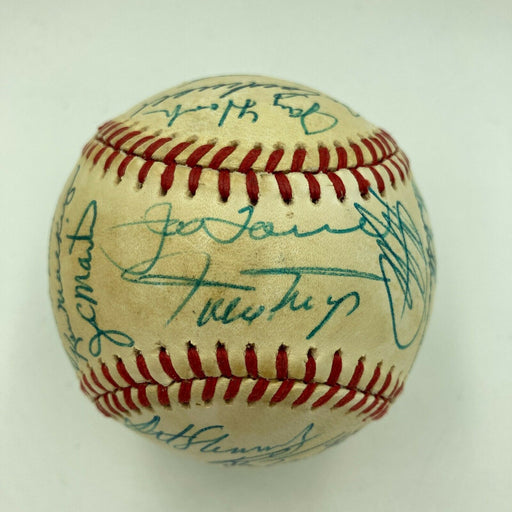 Willie Mays 1980's New York Mets Old Timers Day Signed Baseball With Legends