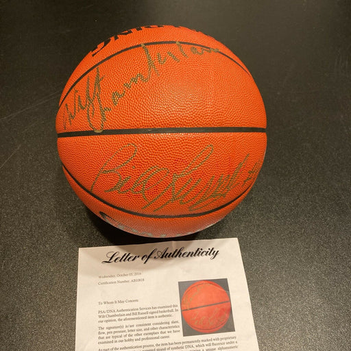 Wilt Chamberlain & Bill Russell Signed Spalding NBA Game Basketball PSA DNA COA