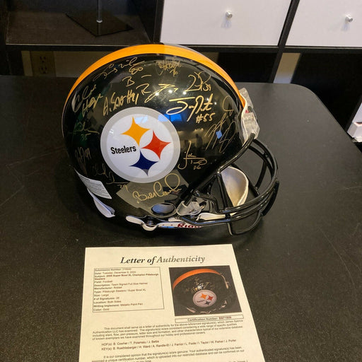 2005 Pittsburgh Steelers Super Bowl Champs Team Signed Authentic Helmet JSA COA