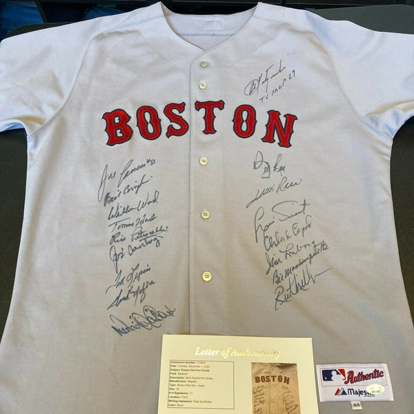 Boston Red Sox Legends Multi Signed Authentic Jersey Carl Yastrzemski JSA COA