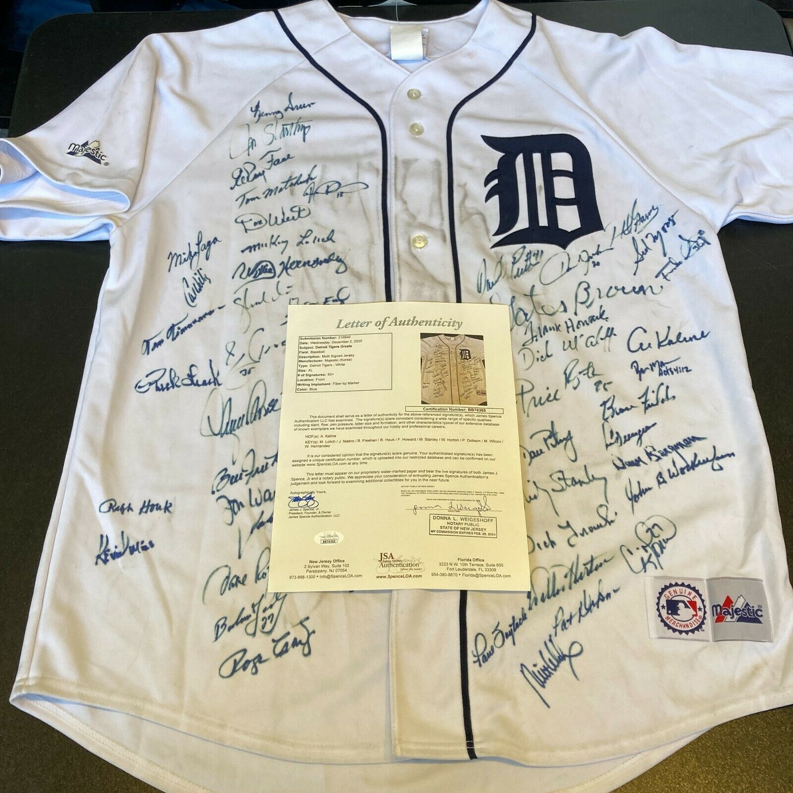 1968 & 1984 Detroit Tigers World Series Champs Team Signed Jersey 50+ —  Showpieces Sports
