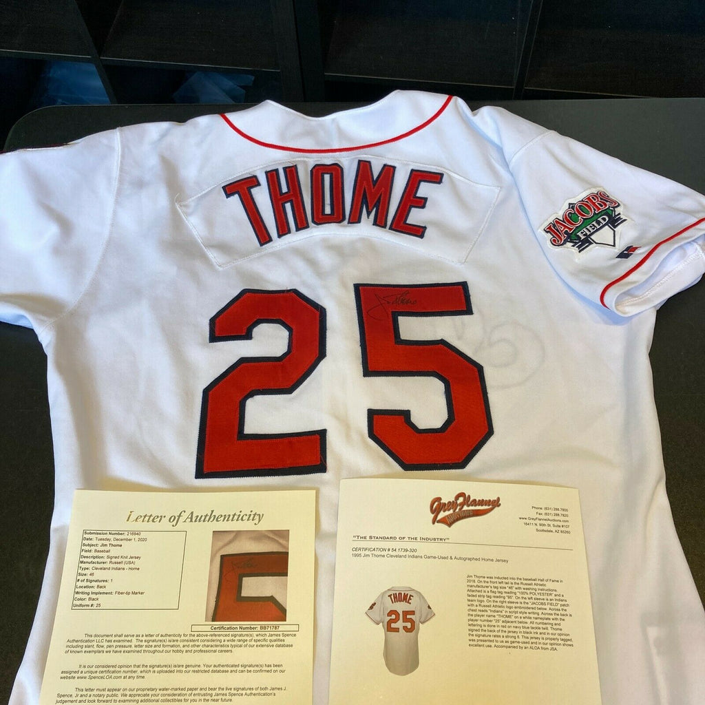 Lot Detail - 1999 Jim Thome Game Used and Signed Indians Jersey (JSA)