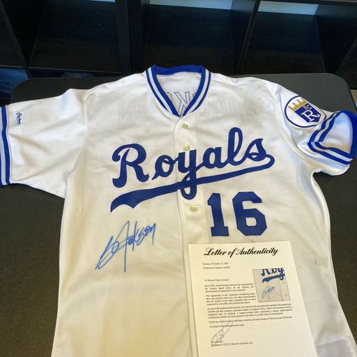 Beautiful Bo Jackson Signed 1989 Rookie Kansas City Royals Game Model Jersey PSA