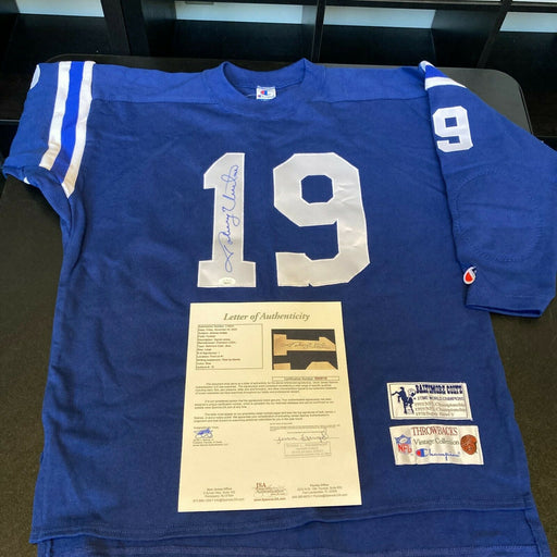 Johnny Unitas Signed Authentic Baltimore Colts Vintage Throwback Jersey JSA COA