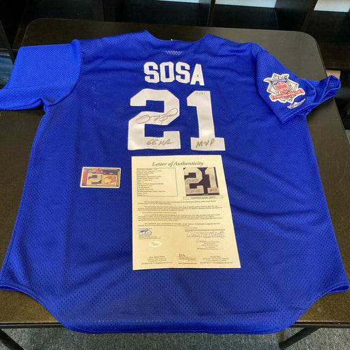 Sammy Sosa 66 Home Runs MVP Signed 1998 Chicago Cubs Game Model Jersey JSA COA