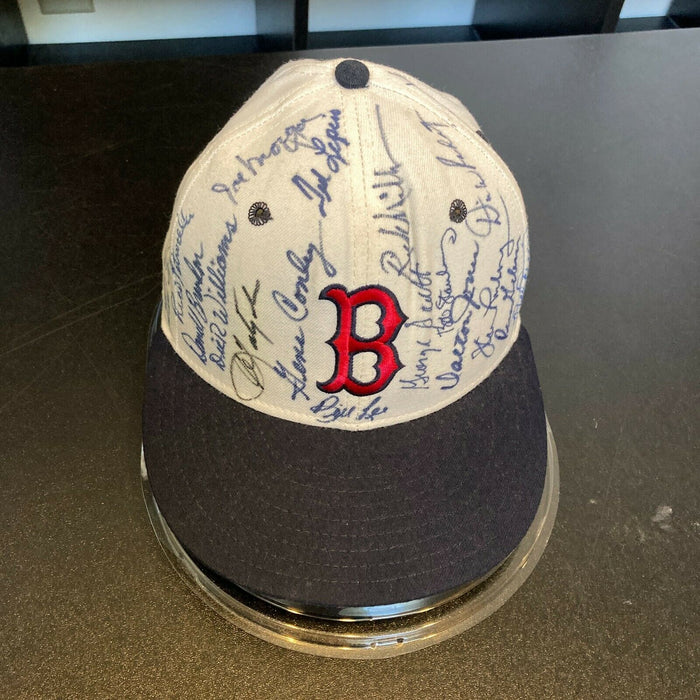 Boston Red Sox Legends Multi Signed Baseball Hat 20 Sigs Carl Yastrzemski JSA