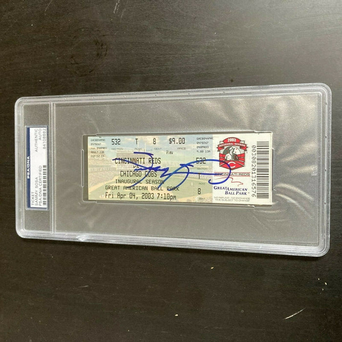 Sammy Sosa Signed 500th Career Home Run Full Ticket April 4, 2003 PSA DNA COA