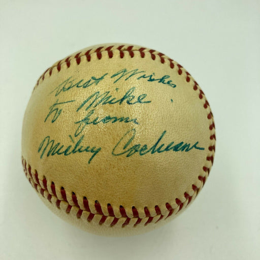 Beautiful Mickey Cochrane Single Signed 1940's American League Baseball JSA COA