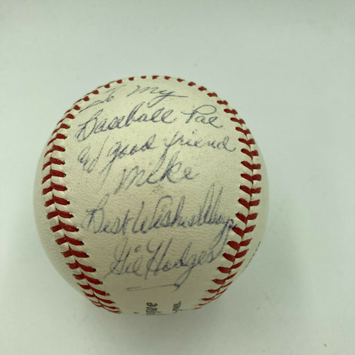 Gil Hodges Single Signed 1960's Official National League Giles Baseball JSA COA