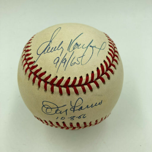 Sandy Koufax Don Larsen Perfect Game Signed Inscribed Baseball JSA COA