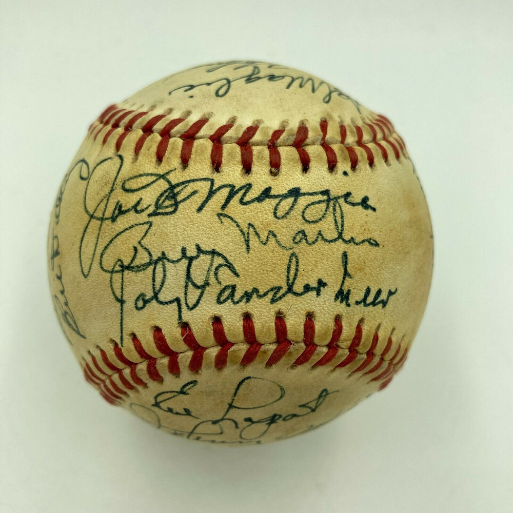 Mickey Mantle Joe Dimaggio Roger Maris Yankees Legends Signed Baseball JSA COA
