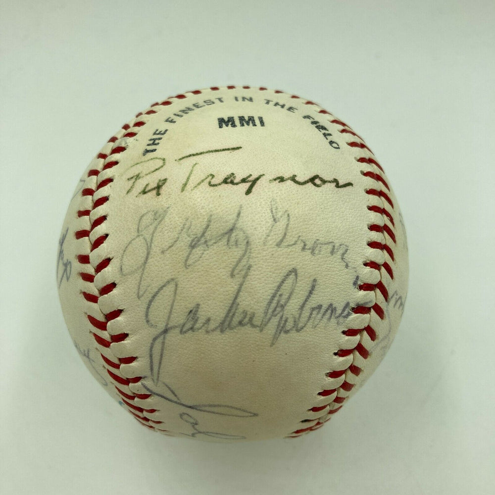 Jackie Robinson Hank Aaron Sandy Koufax Hall Of Fame Signed Baseball JSA COA