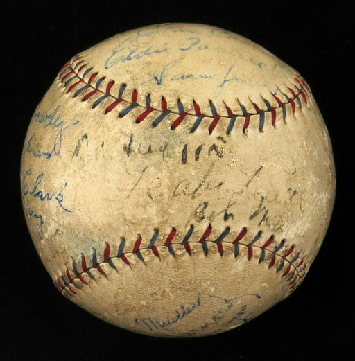 Babe Ruth Johnny Evers Miller Huggins 1929 Yankees Team Signed Baseball JSA COA