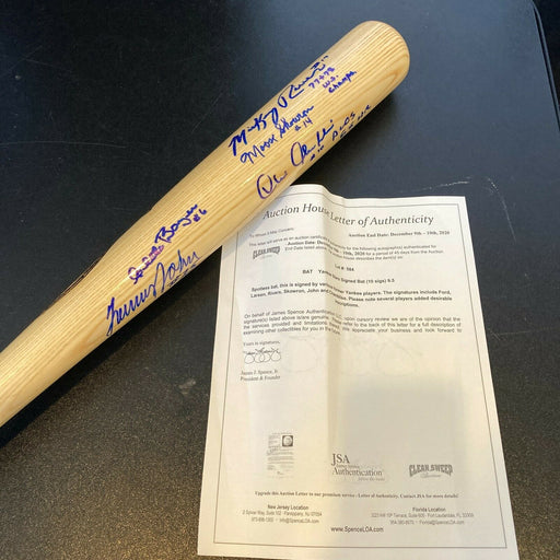 Whitey Ford Don Larsen 1950's New York Yankees Legends Signed Bat JSA COA