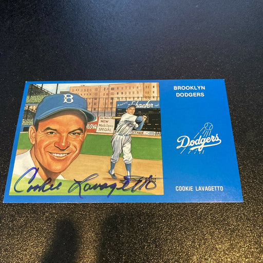 Cookie Lavagetto Signed Autographed Vintage Brooklyn Dodgers Postcard