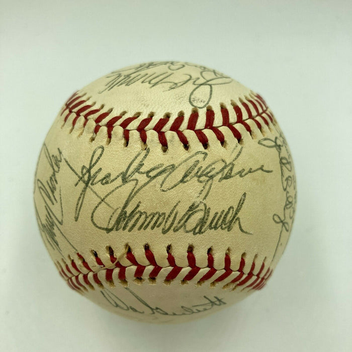 1975 Cincinnati Reds World Series Champs Team Signed Baseball Beckett COA