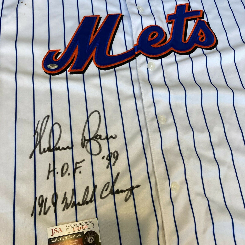 Nolan Ryan Signed Mets Throwback 100th Anniversary Jersey (JSA COA) (See  Description)