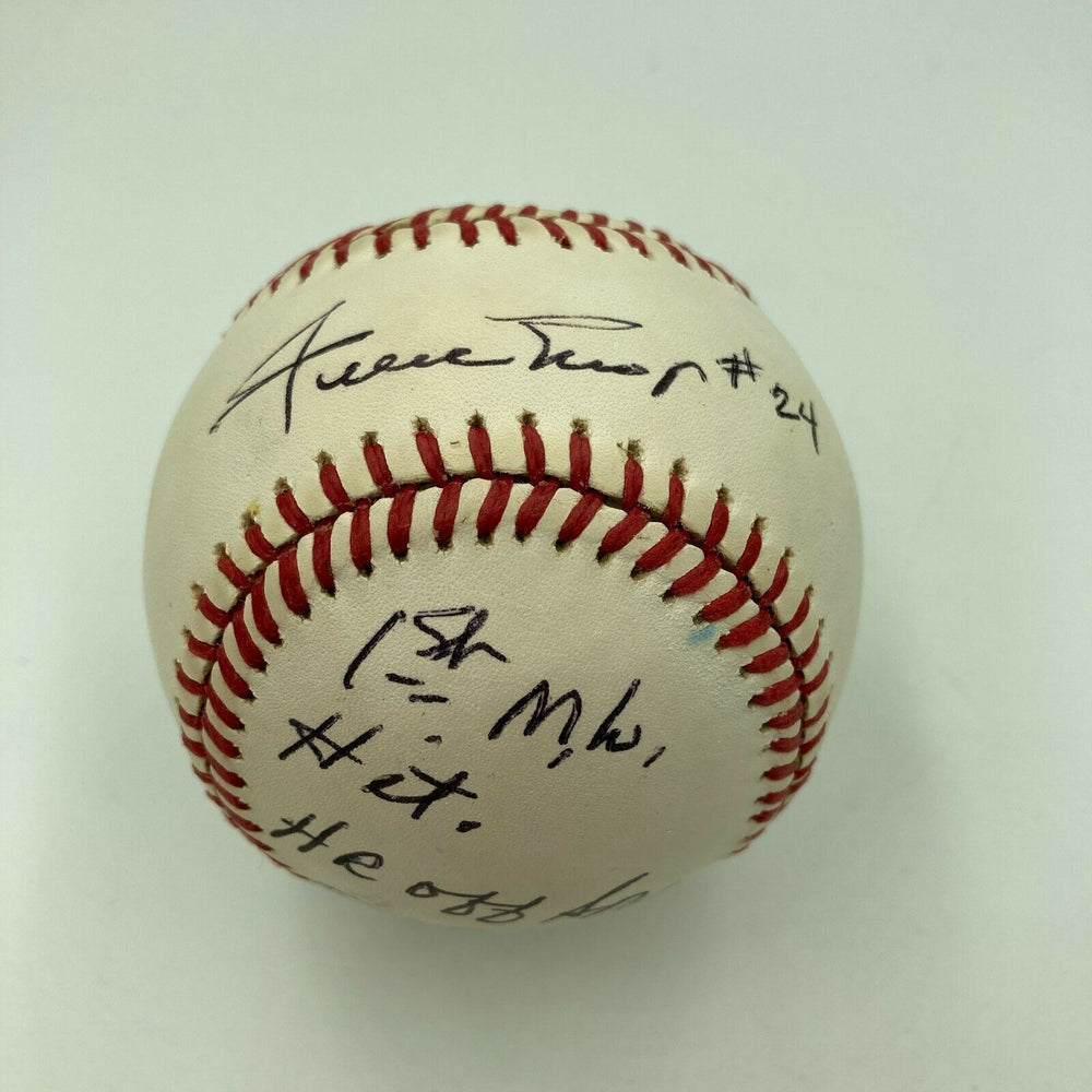 Willie Mays "1st Major League Hit HR Off Spahn 5/28/1951" Signed Baseball JSA