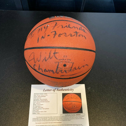 Wilt Chamberlain "To My Friends In Boston" Signed Spalding NBA Basketball JSA