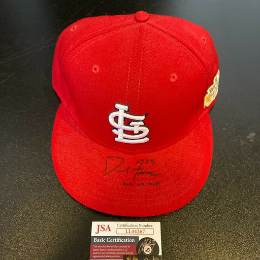 David Freese MVP Signed 2011 World Series St. Louis Cardinals Game Hat JSA COA