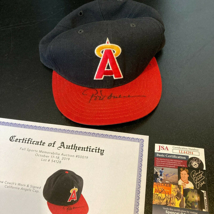 Rod Carew Signed Game Used California Angels Hat Cap With JSA COA & Heritage LOA