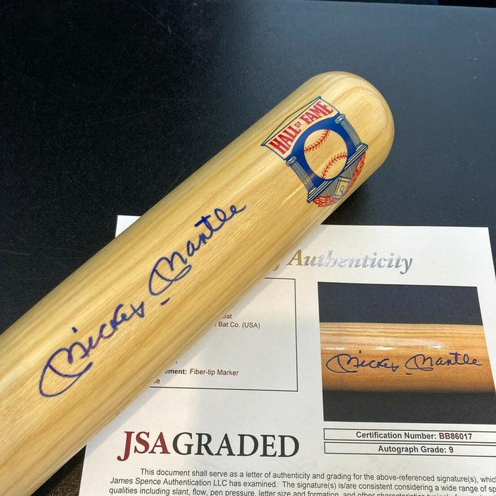 MINT Mickey Mantle Signed Autographed Cooperstown Hall Of Fame Bat JSA COA RARE
