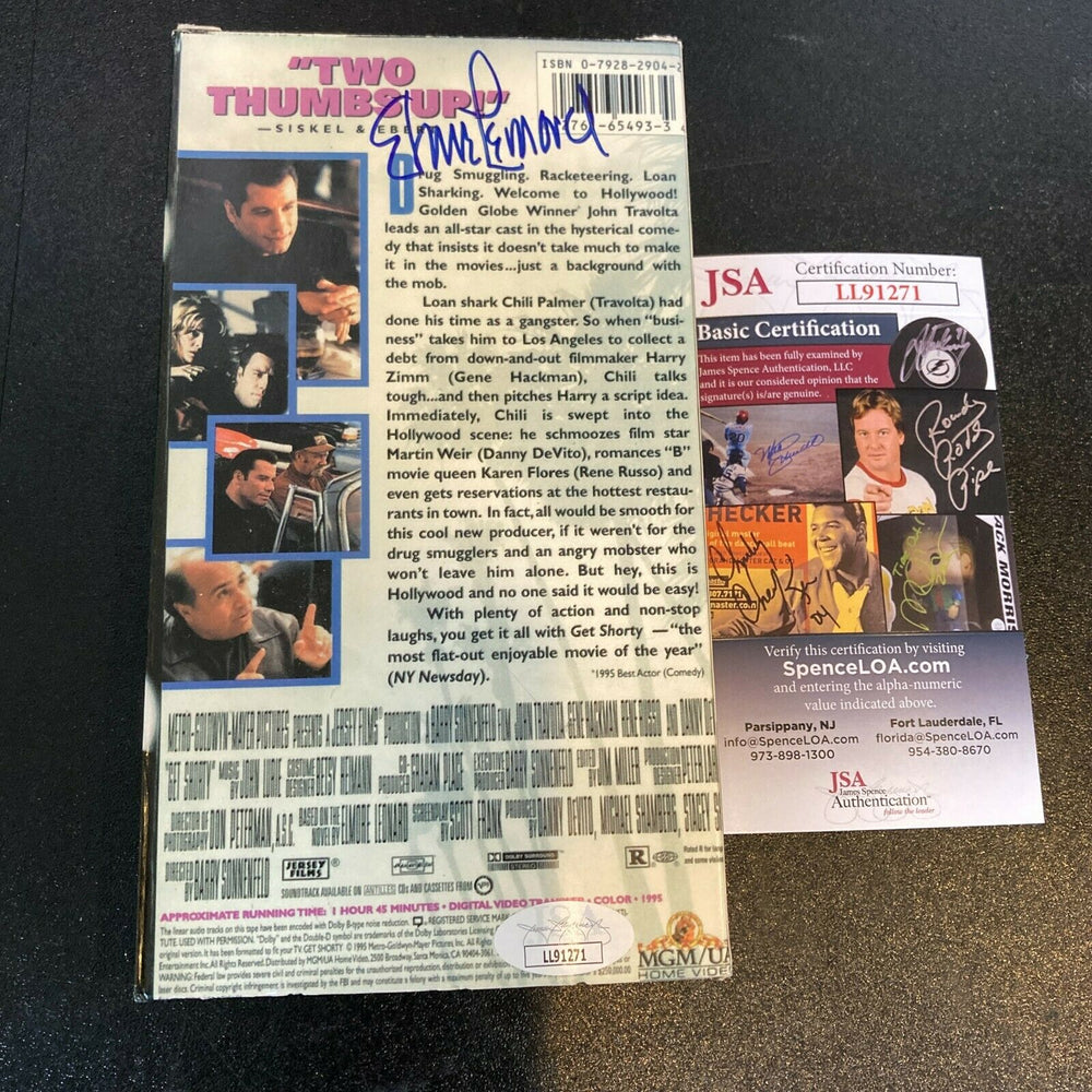 Elmore Leonard Signed Autographed Get Shorty VHS Movie With JSA COA