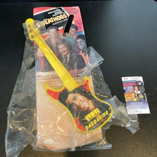 John Travolta Welcome Back Kotter Cast Signed Toy Guitar JSA COA
