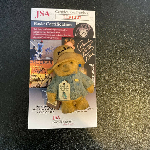 Michael Bond Signed Paddington Bear Toy Doll JSA COA Paddington Bear Creator