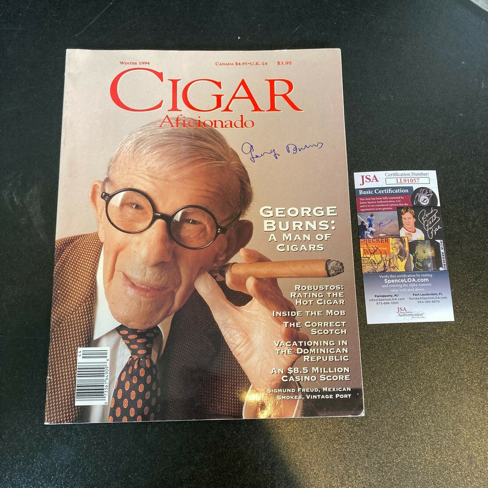 George Burns Signed Autographed Cigar Aficionado Magazine With JSA COA