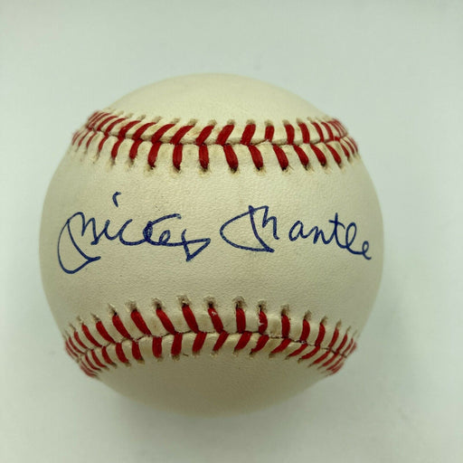 Stunning Mickey Mantle Single Signed American League Baseball JSA Graded MINT 9