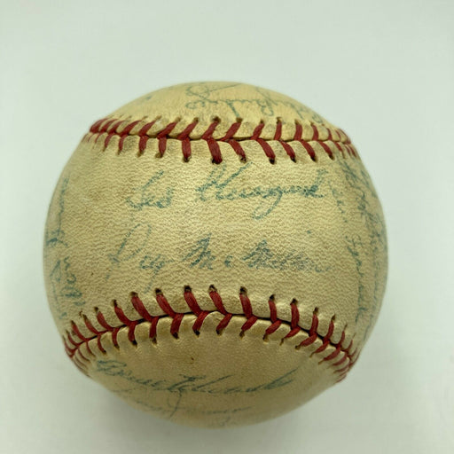1956 Cincinnati Reds Team Signed Baseball With Frank Robinson Dizzy Dean JSA COA