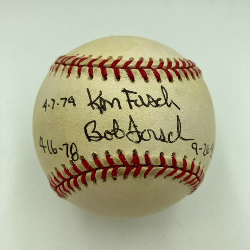 Bob Forsch & Ken Forsch No Hitters Signed Inscribed National League Baseball JSA