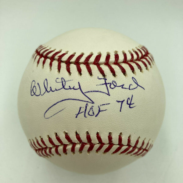 Nice Whitey Ford Hall Of Fame 1974 Signed Major League Baseball JSA COA